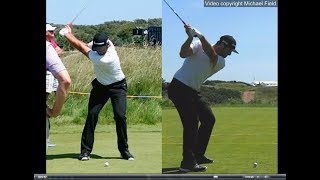 Jon Rahm golf swing  Long Iron faceon amp downtheline July 2017 [upl. by Giralda]