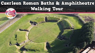 CAERLEON ROMAN BATHS amp AMPHITHEATRE WALES  Walking Tour  Pinned on Places [upl. by Arihsak221]