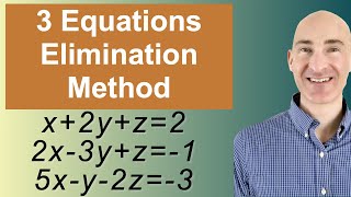 Solving Systems of 3 Equations Elimination [upl. by Raddatz]