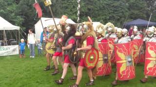 Roman Reenactment at the Amphitheatre in Caerleon Marching In [upl. by Akire]