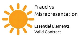 Fraud vs Misrepresentation  Other Essential Elements of a Valid Contract  CA CPT  CS amp CMA [upl. by Alvar]